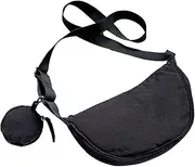[Iouyjiu] Sling Bag, Shoulder Bag, Stylish and Versatile Design, Nylon Material Adjustable Purse, Crescent Shape Pouch for Both Men and Women, 10.63 x 2.76 x 6.69 inches, Black, Se référer au descriptif