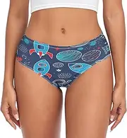 [RPLIFE] Rockets Blue Womens Breifs Underware, Breathable Underpants Women, Comfortable Womens Underwear Stretch, Rockets Blue, Small