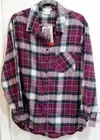 NWT Beach Lunch Lounge Women's XL Long Sleeve Wild Rose Plaid Button Front Shirt
