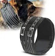 CANISALFA 4" Extra Wide Tactical Dog Collar for Large Breeds – Heavy-Duty 1000D Nylon, Padded with Control Handle & Metal Buckle – Reflective, Adjustable Collar for Training & Outdoor Use