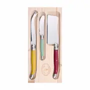 Laguiole Jean Dubost Deluxe Mixed Colour Cheese Knives Set of 3