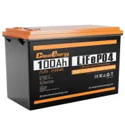 [EU Direct] Cloudenergy 24V 100Ah LiFePO4 Battery Pack 2560Wh Energy 6000+ Deep Cycles Backup Power Built-in 100A BMS Su