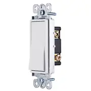 Paddle Rocker Light Switch: Single Pole, UL Listed - White (50726)