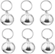 Dog Collar Bells 6PCs Cat Collar Bells Copper Bell Training Charm for Pet Cat Dog Necklace Collar Jingle Bells Christmas Decoration (Silver 16MM)