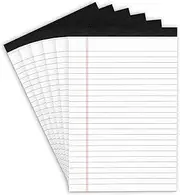 MuiAng 6 Pack Note Pads 5 x 8 Inch Writing Pads College Ruled Legal Pads, White Lined Notepad for Work or School, 30 Sheets/Pad, Perforated Recycled Note Paper for Note-Taking, Grocery List