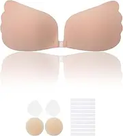 [Lolaura] Invisible Sticky Bra for Women, Strapless Adhesive Bra, Seamless Push up Lightweight, Ideal for Backless Dresses