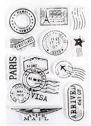 Postage Clear Stamps Travel Travel Around The World Vintange Postmark Stamps for Paper Craft Card Making Decoration and Scrapbooking