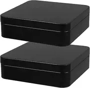 iplusmile 2pcs Boxes Mini Metal Treat Organizer with Lids Black Tin Boxes for Jewelry and Candy Storage Portable and Lightweight Storage for Home and Travel