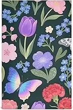 Amooorous Pinkish-purple Butterfly Flowers decorativea towels absorbent flour sack kitchen towels (prop2) wash large camping toallas para la cocina 28x18in set of 6