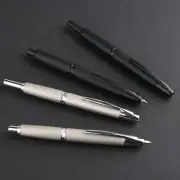 New MAJOHN A1 Metal Press Fountain Pen Grid Striped Retractable EF 0.4mm Ink Pen