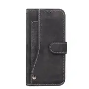 Frosted Tpu Horizontal Flip Leather Case For Iphone Xs With Holder and Card Slots and Wallet and Photo Frame (Black)