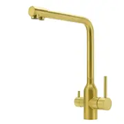 WELS Brushed Gold 3 Ways Kitchen Mixer Tap Swivel Spout Pure Water Sink Faucet