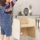 Montessori Weaning Chair Step Stool with Handles Bookshelf Rack Wood Table Decor