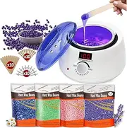 HOXue 2025 Digital Waxing Kit for Women, Wax Pot Heater with Wax Beans, Sensitive Skin Hair Removal, Easy to Use. AU Plug (White)