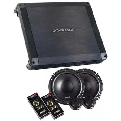 Alpine BBX-T600 2 Channel Car Audio Amplifier & 300W 6-1/2" Component Speakers