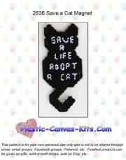 Save a Cat Magnet - Plastic Canvas Pattern or Kit