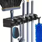 Mop Broom Holder Wall Mount Metal Pantry Organization & Storage Garden Kitchen