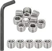 uxcell 1/2-13x3/8 Internal Hex Socket Set Grub Screws, 10 Pcs 304 Stainless Steel Cup Point Set Screw with Hex Key Wrench for Door Handles Bathroom Fixtures