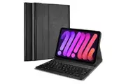 For Apple iPad Mini 7 8.3" 2024 /Mini 6 6th Gen 8.3 Inch 2021 Bluetooth Keyboard Case Cover, Folio Leather Case with Detachable Wireless Keyboard (Black)