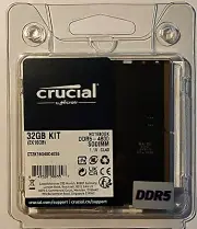 Crucial RAM 32GB Kit (2x16GB) DDR5 4800MHz CL40 Laptop Memory CT2K16G48C40S5