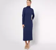 Women with Control Petite Jersey Tummy Control Midi Dress -Blue (Sz PS) A623040