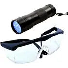 HQRP 365nM Ultra Violet Blacklight Flashlight Torch Light +UV Protecting Glasses