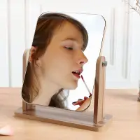在飛比找樂天市場購物網優惠-折疊桌鏡木質新款臺式化妝鏡子高清單面梳妝鏡美容鏡學生宿舍桌面