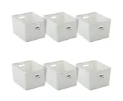 6x Boxsweden Wicker Storage Basket Organiser XL w/ Handle 37L/43cm Assorted