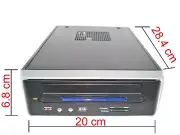 NEW Black Mini ITX Desktop PC Case w/ Slim Optical Bay, 72w PSU, Fan,Card Reader