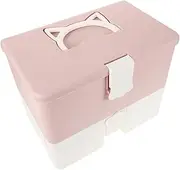 AUTSUPPL Nail Polish Carrying Case Professional Manicure Tool Box Dual-Layer Storage for Nail Techs