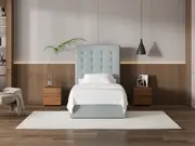 My Style Buttoned Headboard & Slimline Base - King Single / Duckegg / Gas Lift Base