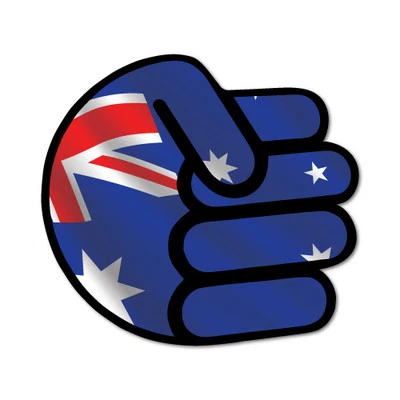 Aussie Fist Shocker Sticker Aussie Car Flag 4x4 Funny Ute #6977LS