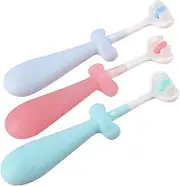 NOLITOY Baby Toothbrush 3 Sided Soft Bristles Boys and Girls Toothbrush Set Decorative for Toddlers