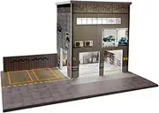 Auto Shop Model Diorama Miniature Architectural Scene 1/64 Layout Prop Table Decoration for Car Enthusiasts