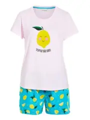 NEW PETER ALEXANDER WOMENS YOU'RE THE ZEST LEMON PJ SET XS RRP$89.95
