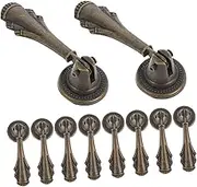 LALAFINA 10pcs Vintage Cabinet Handles Retro Drawer Pull Hardware Decorative Single Hole Design for Kitchen Bathroom and Furniture Upgrade