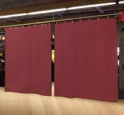 Lot of (2) Economy Burgundy Curtain Panel/Partition 10 H x 4½ W, Non-FR
