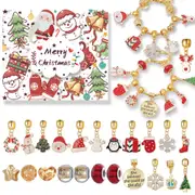 24 Days Countdown Advent Calendar Girls Christmas Gift DIY Charm Bracelet Sets