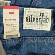 NWT Levis Silvertab Loose Straight Boys 16 Reg W28XL30 Blue Denim Jeans Eco Ease