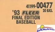 1993 Fleer Final Edition Baseball FACTORY SEALED 20 Box CASE-6,200 Cards!