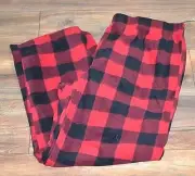 Super Soft & Comfy Brushed Fleece Pants Soft & Warm Red Plaid Lounge Pants PJ