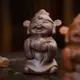 宜興紫砂茶寵【化雲】財神擺件雕塑人物小沙彌和尚茶玩茶桌配件訂製【A202】