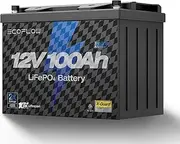 EF ECOFLOW 12V 100Ah LiFePO4 Battery, Built-In 100A BMS Group 27 Lithium Trolling Motor Battery Deep Cycles & 10 Years Lifespan for Boat, Marine, Yacht, RVs