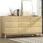 [Artiss] Chest of Drawers with 9 Drawer, Oak Wood Dresser Tallboy Storage Cabinet Board Side Tables Desk, Floor Stand Nightstand Cabinets, Bedroom Living Room Home Furniture