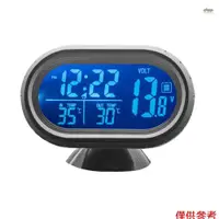 在飛比找蝦皮商城優惠-汽車時鐘溫度計電壓表 3 合 1 LCD 數字監視器溫度和浮