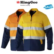 SALE KingGee Reflective Spliced Drill Jacket Cotton Flannel Work Safety K55905