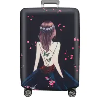 在飛比找momo購物網優惠-新款拉鍊式行李箱防塵保護套 行李箱套(紅粉佳人25-28吋)