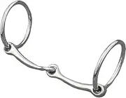LEATHERRIDE Snaffle Bit for Horse O Ring Hollow Jointed Mouth Loose