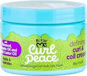 Curl Peace Defining Curl & Coil Cream - Holds & Hydrates, Contains Flaxseed, Avocado Oil & Black Castor Oil, No Animal Testing, 350ml