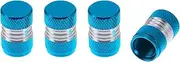 X AUTOHAUX 4 Pcs Decorative Tire Valve Stem Caps 16mm Tyre Valve Dust Covers for Most Cars Truck Light Blue Aluminum Alloy